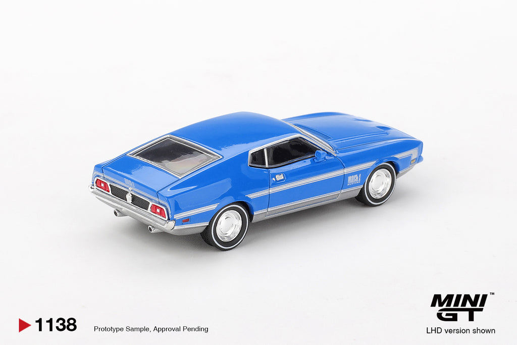 Mini GT 1/64 1971 Ford Mustang Mach 1, Grabber blue MGT01138L