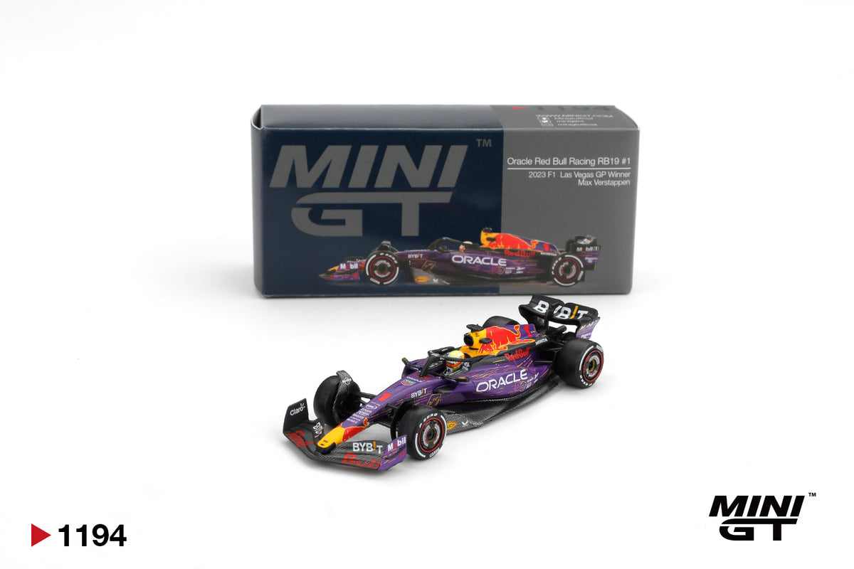 Mini GT 1/64 Oracle Red Bull Racing RB19 #1 Max Verstappen 2023 F1 2023 Las Vegas GP Winner MGT01194L