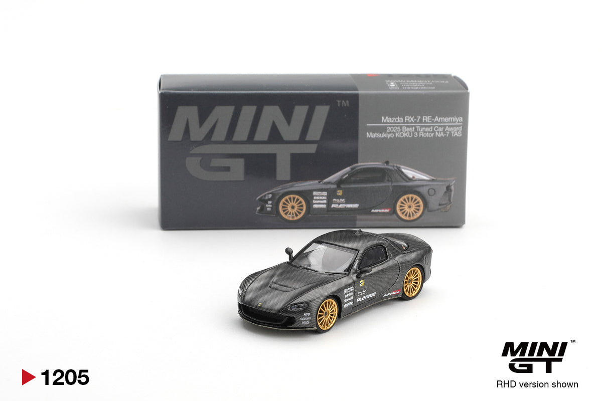 Mini GT 1/64 Mazda RX-7 RE-Amemiya Matsukiyo KOKU 3 Rotor NA-7 TAS 2025 Best Tuned Car Award MGT01205R